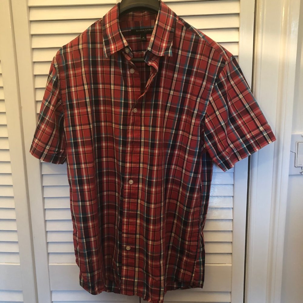 Banana Republic, short sleeves, 7-button shirt, M